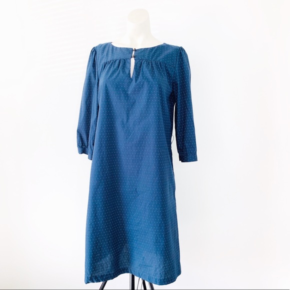 A.P.C. Dresses & Skirts - A.P.C Polka Dot Cotton Dress 3/4 Sleeve Size Large
